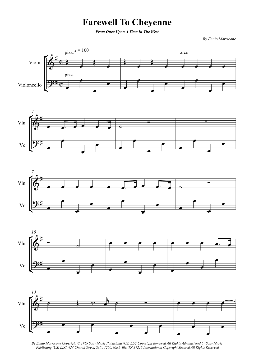 Farewell To Cheyenne (arr. Wesley S. SIlva)
