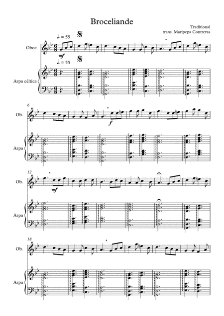 Broceliande (oboe and harp) (arr. M. Contreras)