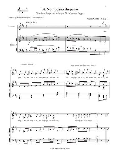 24 Italian Songs and Arias for 21st-Century Singers, no. 14 Non posso disperar