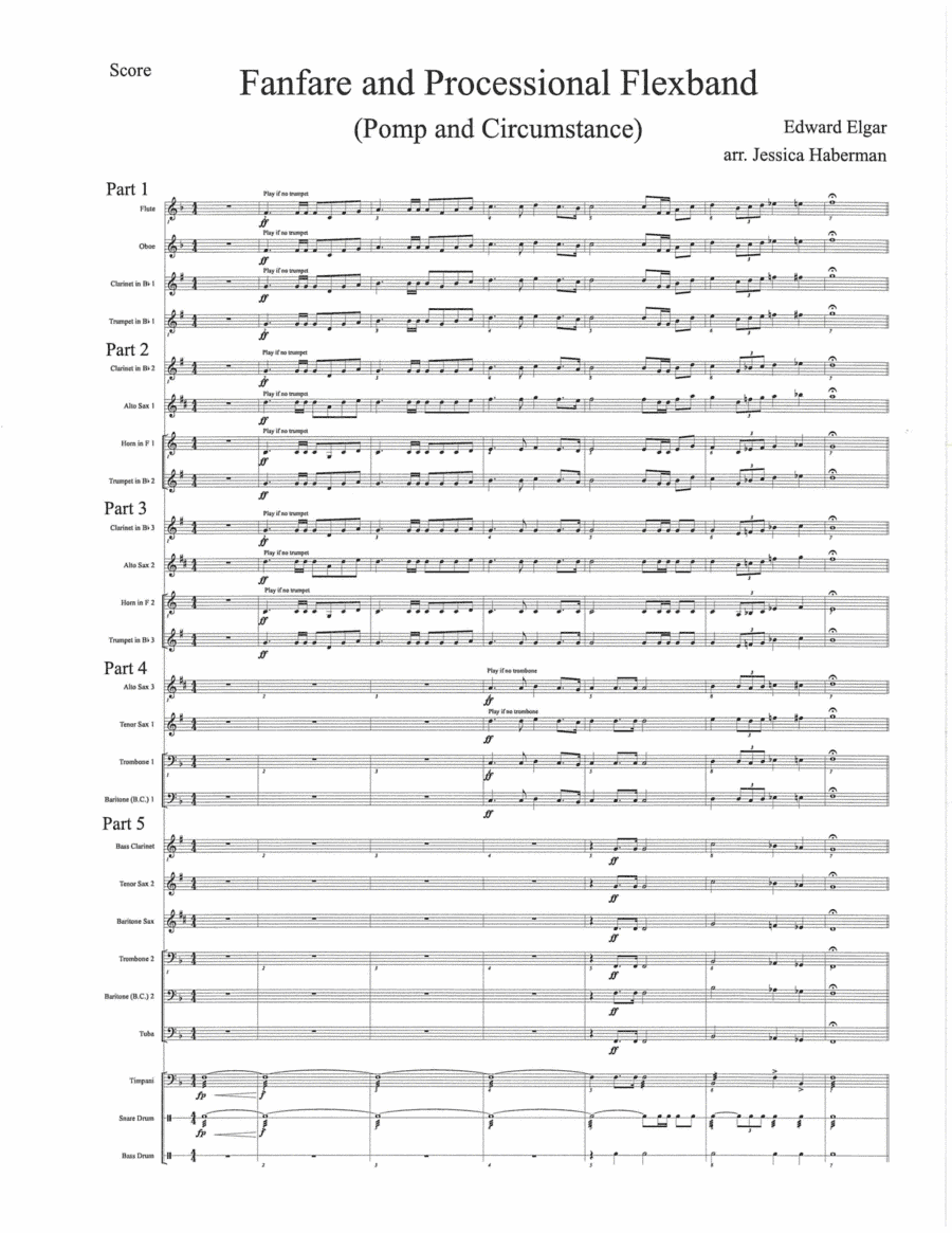 Fanfare and Processional Flexband (Pomp and Circumstance) Score and Parts (arr. Jessica Haberman)
