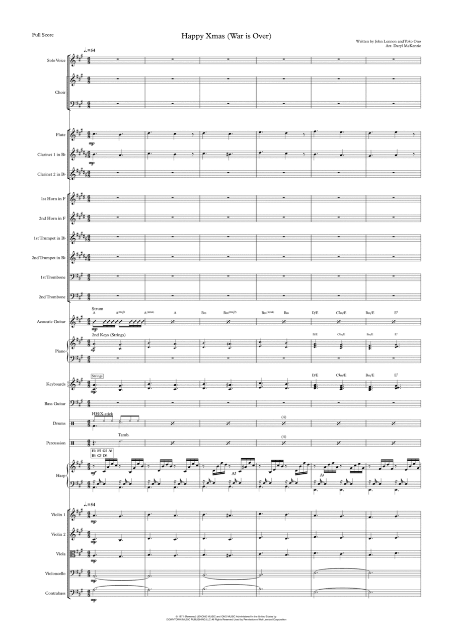 Happy Xmas (war Is Over) (arr. Daryl McKenzie)