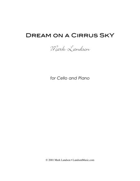 Dream on a Cirrus Sky for Cello and Piano