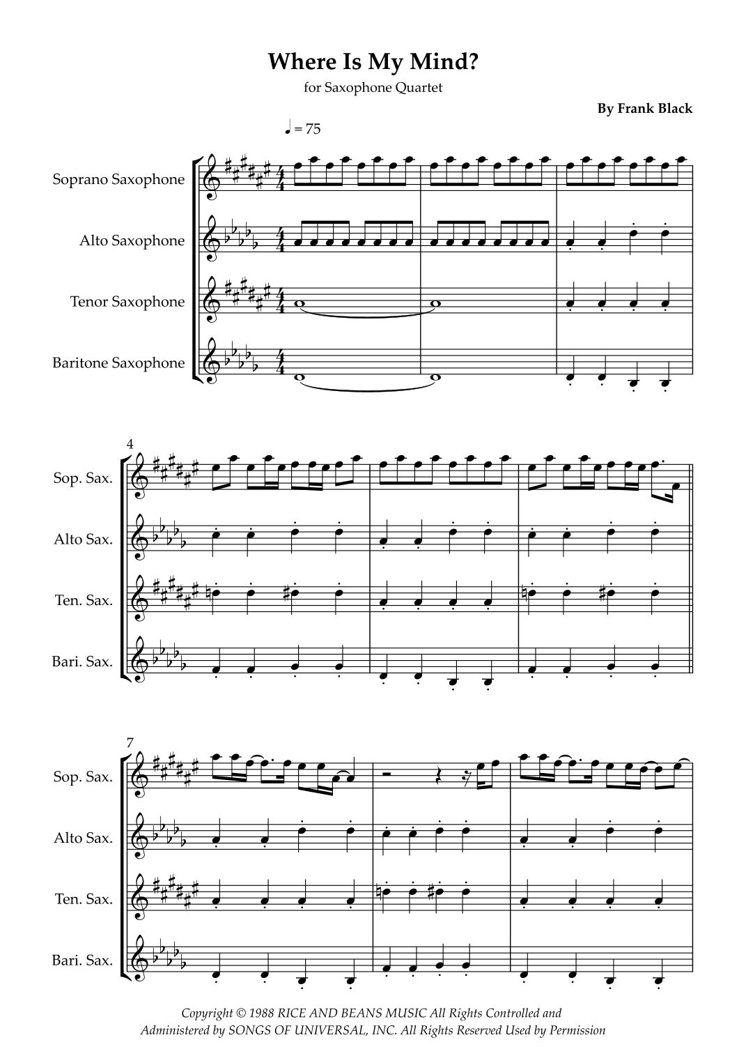 Where Is My Mind? (arr. Wesley S. SIlva)