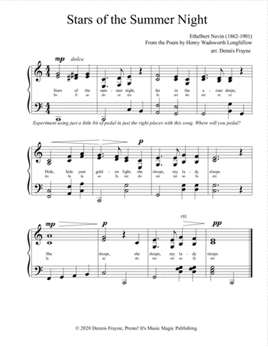 Stars of the Summer Night (arr. Presto! It's Music Magic Publishing)