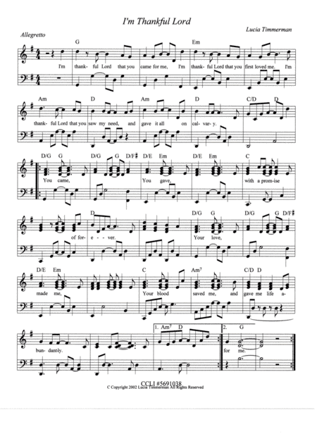 I'm Thankful Lord