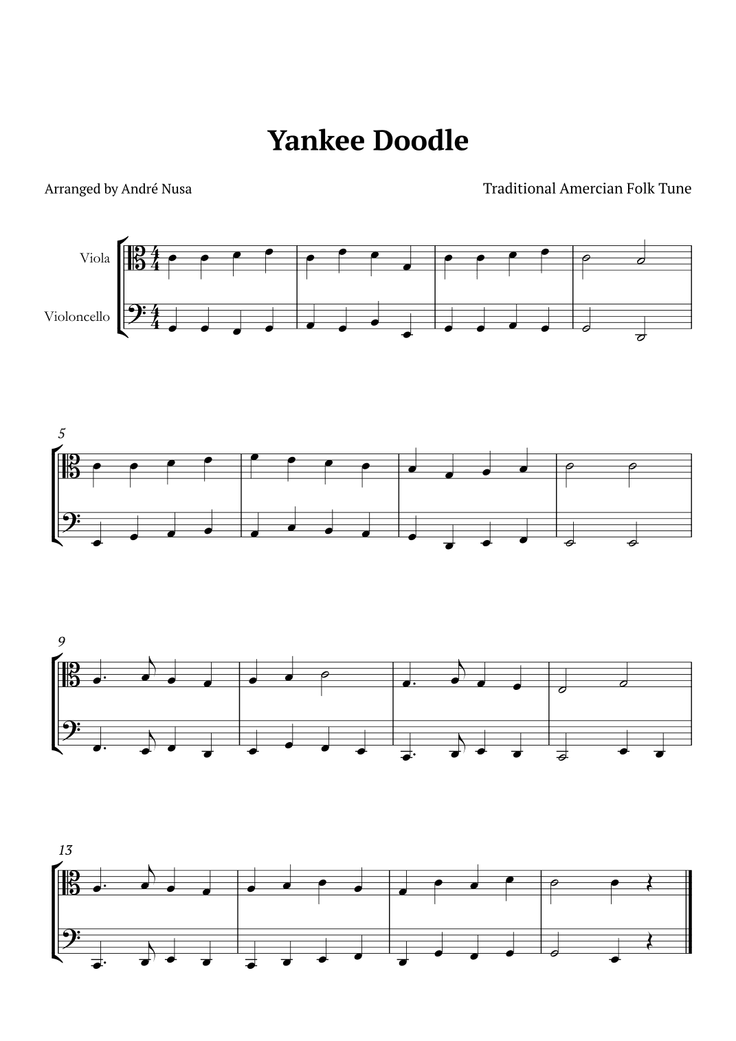 Yankee Doodle (arr. André Nusa)