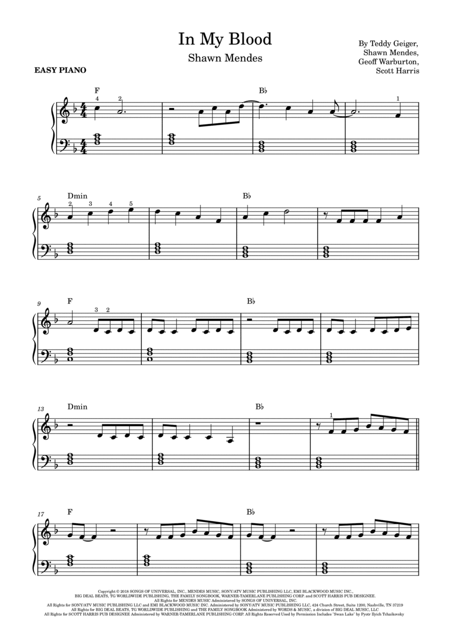 In My Blood (arr. KeySheets)
