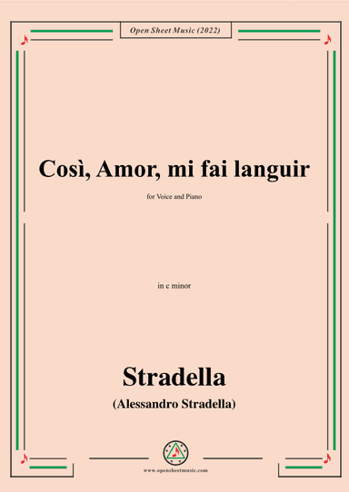Stradella-Così,Amor,mi fai languir,in c minor (arr. OSM Press)