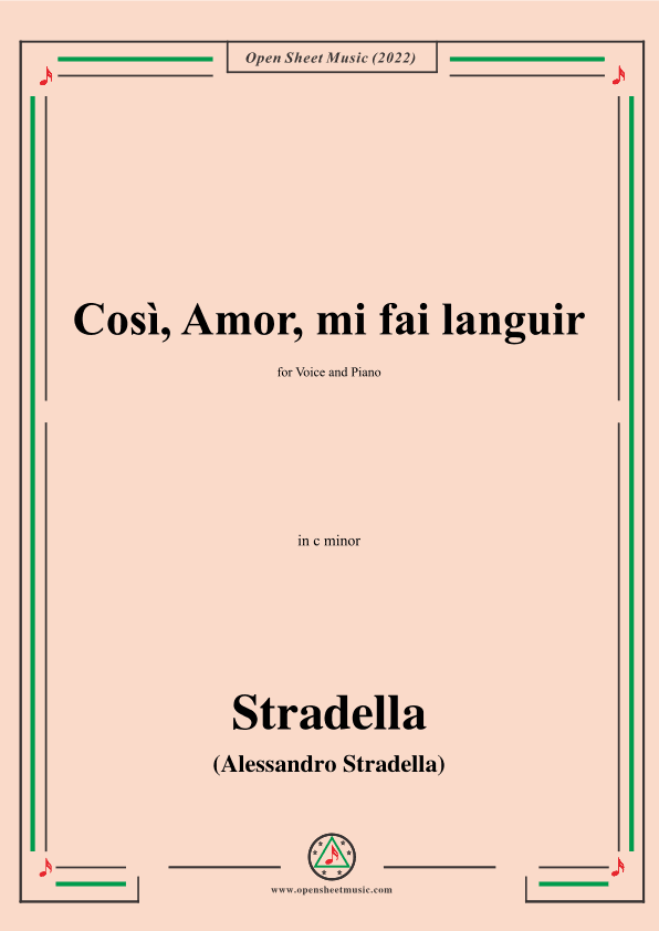 Stradella-Così,Amor,mi fai languir,in c minor (arr. OSM Press)