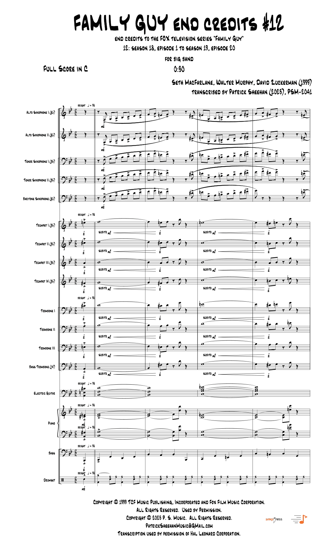 Theme From Family Guy (arr. Patrick Sheehan)