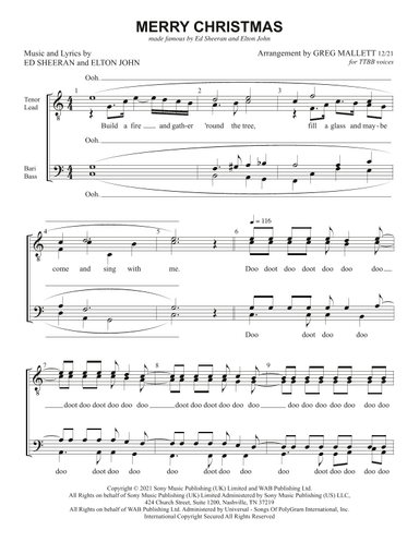 Merry Christmas (arr. Greg Mallett)