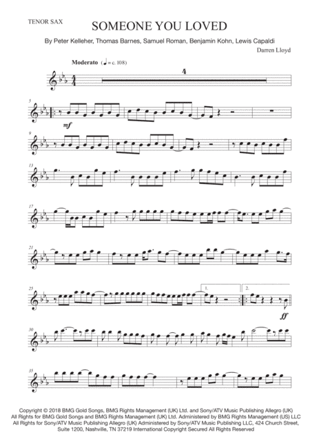 Someone You Loved (arr. Darren Lloyd)