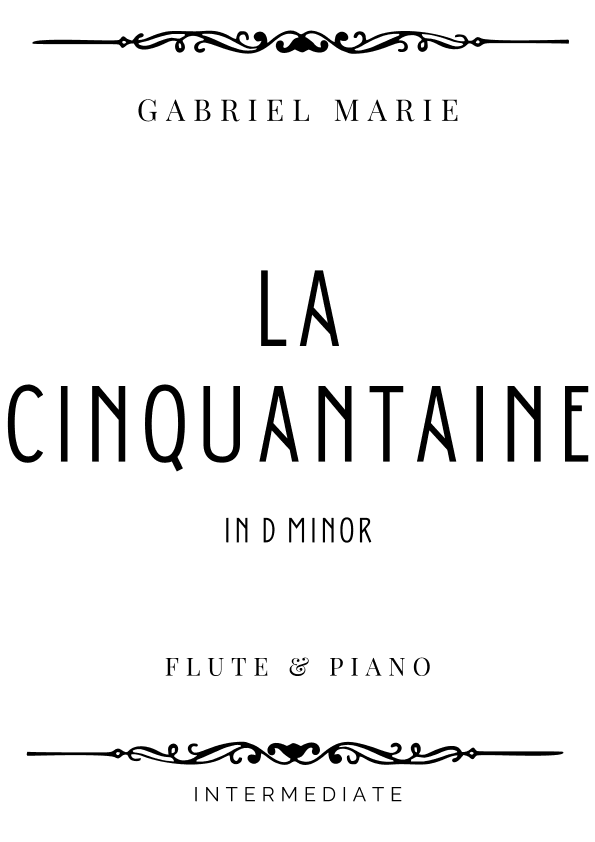 Marie - La Cinquantaine in D Minor - Intermediate (arr. Piacere Music Sheets)