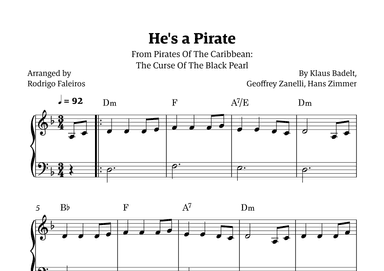He's A Pirate (arr. Rodrigo Faleiros)
