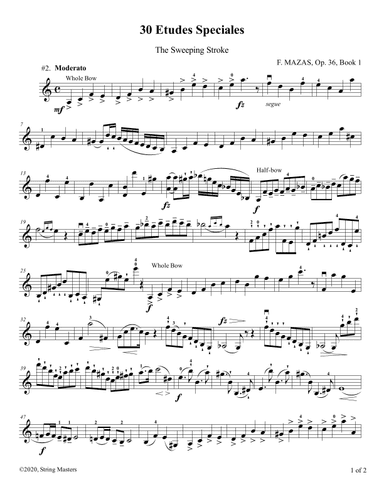 Mazas 75 Melodious & Progressive Studies Op 36, Book 1, No.02 (arr. String Masters)