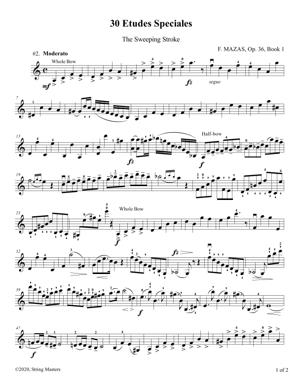 Mazas 75 Melodious & Progressive Studies Op 36, Book 1, No.02 (arr. String Masters)