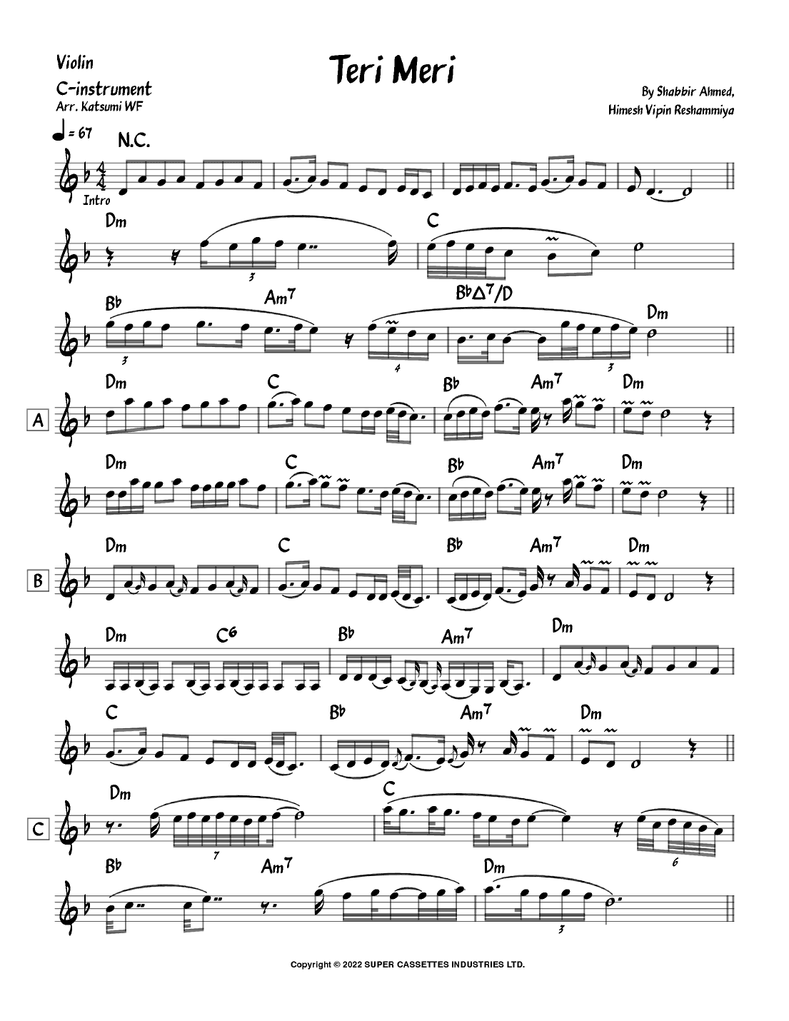 Teri Meri (arr. Katsumi WF)