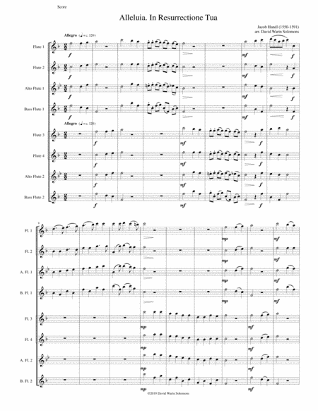 Alleluia In Resurrectione Tua arranged for flute octet or flute choir (arr. David Warin Solomons)
