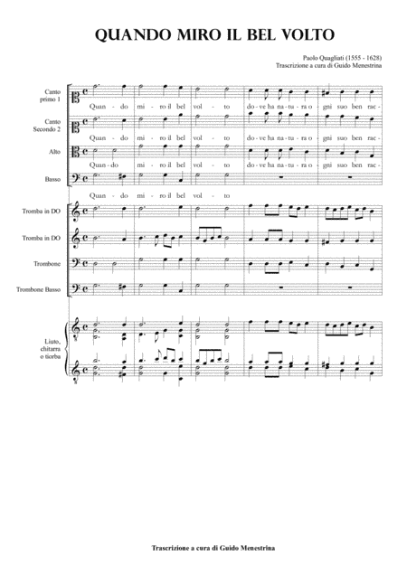 Paolo Quagliati (1555-1628) - Quando miro il bel volto (arr. Guido Menestrina)