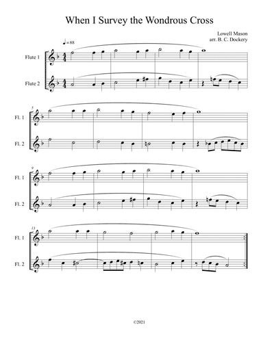 When I Survey the Wondrous Cross (Flute Duet) (arr. B. C. Dockery)
