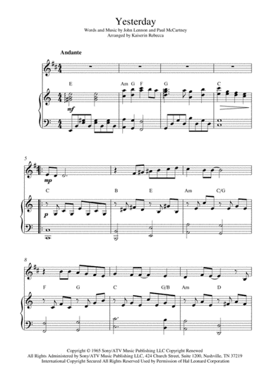 Yesterday (arr. Kaiserin Rebecca)