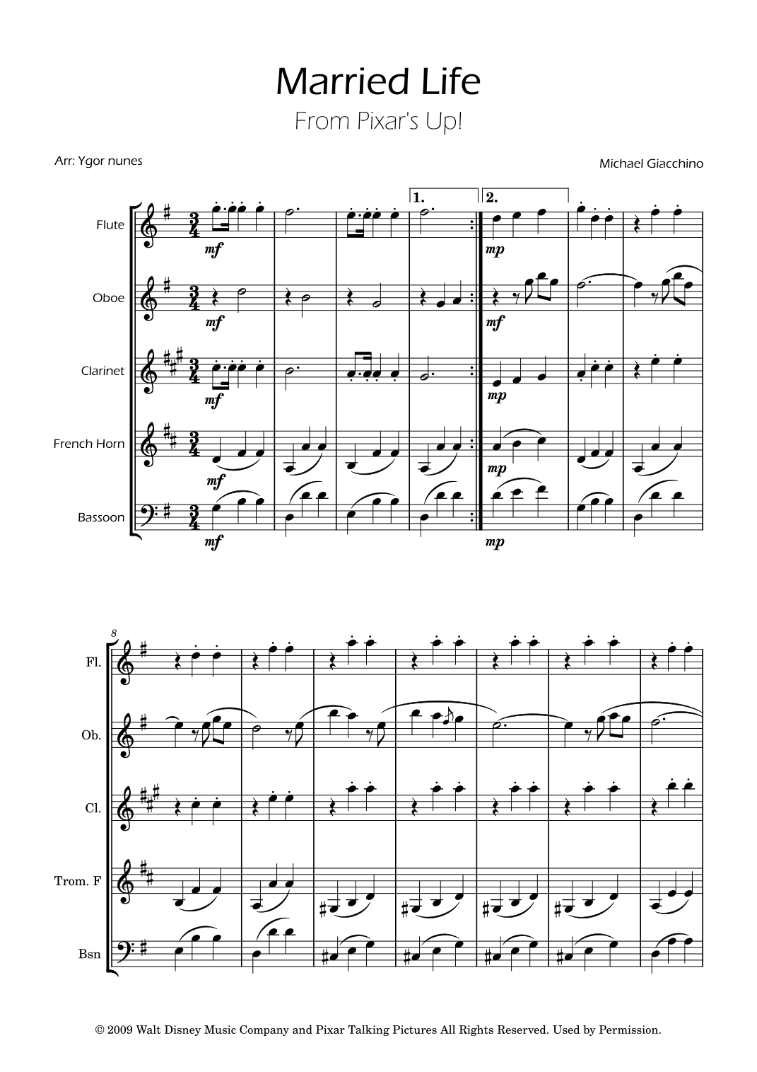 Married Life (arr. Ygor Nunes)