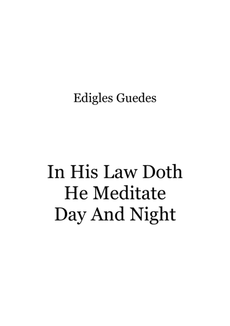 In His Law Doth He Meditate Day And Night