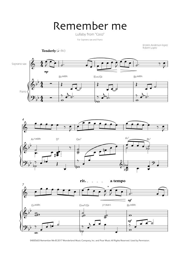 Remember Me (lullaby) (arr. Robin Hood Editions)