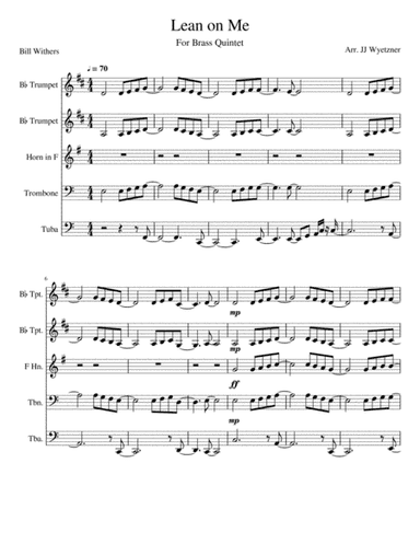 Lean On Me (arr. JJ Wyetzner)