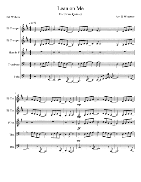 Lean On Me (arr. JJ Wyetzner)