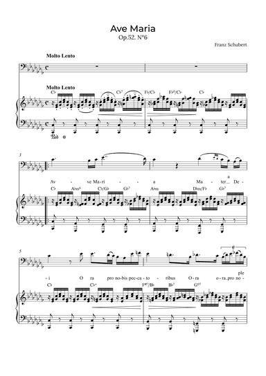 Ave Maria Schubert - Baritone with chords in Cb (arr. Alex Nunes Rodrigues)