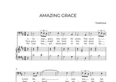 AMAZING GRACE - for piano and baritone in D major (arr. Alex Nunes Rodrigues)