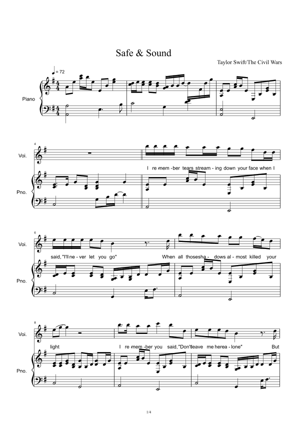 Safe & Sound (arr. Taylor Swift)