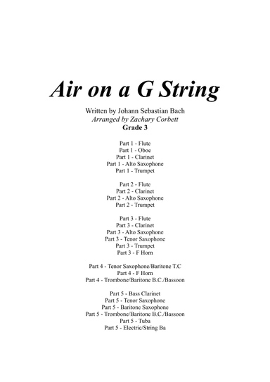Air on the G String (arr. Zachary Corbett)