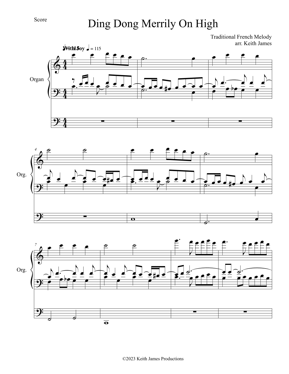 Ding Dong Merrily On High (arr. Keith James)