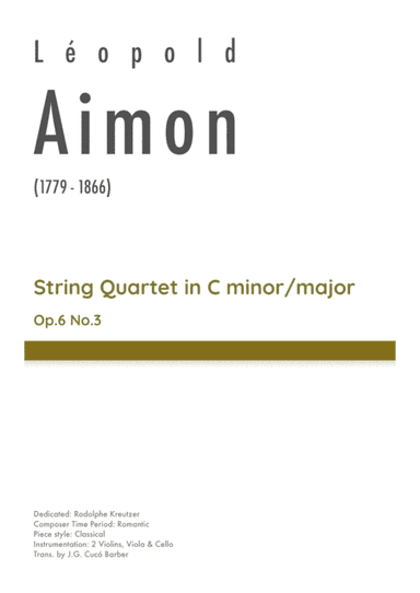 Aimon - String Quartet in C minor/major, Op.6 No.3 (arr. J.G. Cucó Barber)