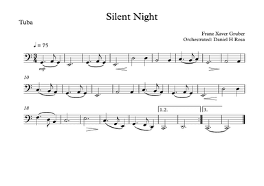 Silent Night - Christmas Carol - Tuba (arr. Daniel H Rosa)