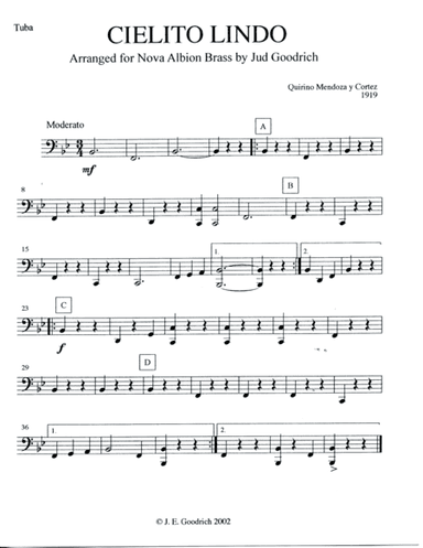 "Cielito Lindo" for brass quintet (arr. Jud Goodrich)