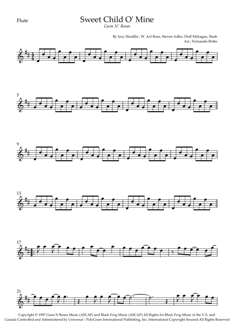 Sweet Child O' Mine (arr. Fernando Britto)