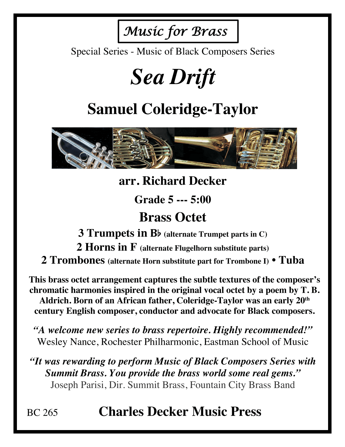 Sea Drift for Brass Octet (arr. Richard Decker)