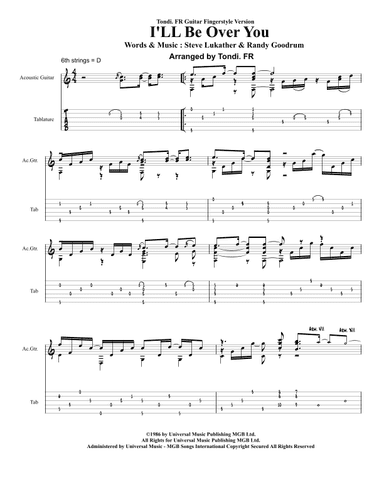 I'll Be Over You (arr. Tondi Rangkuti a.k.a Tondi. FR)