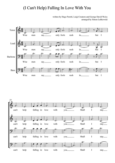 Can't Help Falling In Love (arr. Simon Lubkowski)