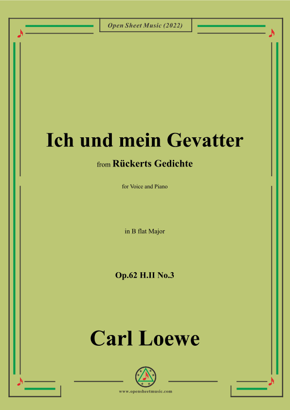 Loewe-Ich und mein Gevatter,Op.62 H.II No.3,in B flat Major (arr. OSM Press)