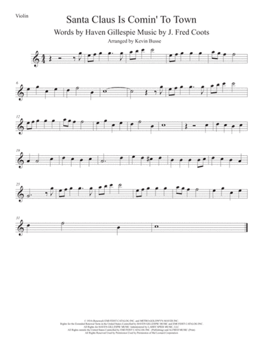 Santa Claus Is Comin' To Town (arr. Kevin Busse)