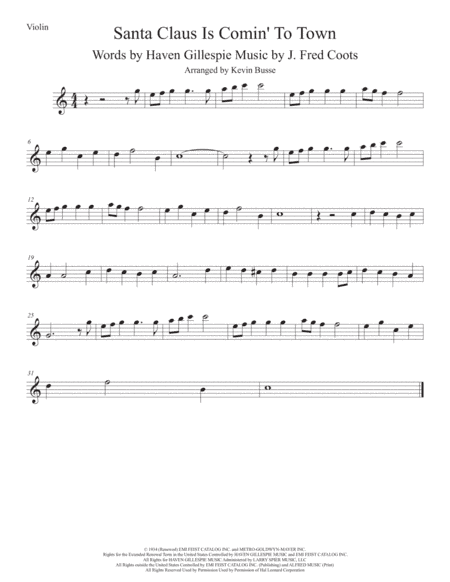 Santa Claus Is Comin' To Town (arr. Kevin Busse)