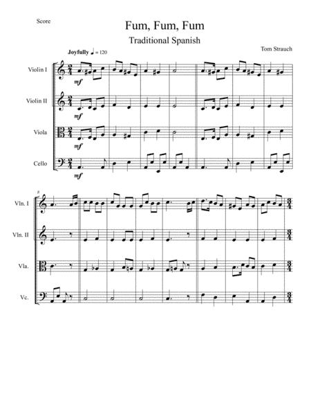 Fum, Fum, Fum for String Quartet (arr. Tom Strauch)