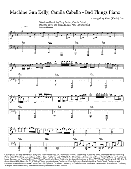Bad Things (arr. Yuan (Kevin) Qiu)
