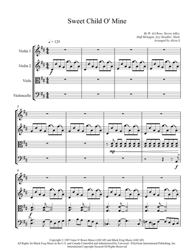 Sweet Child O' Mine (arr. Alicia S.)