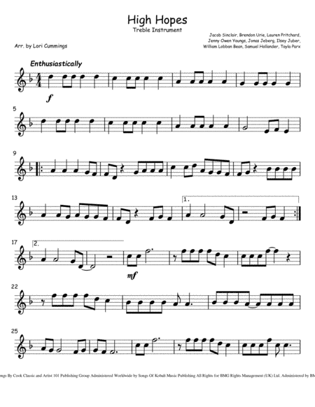 High Hopes (arr. Lori Cummings)