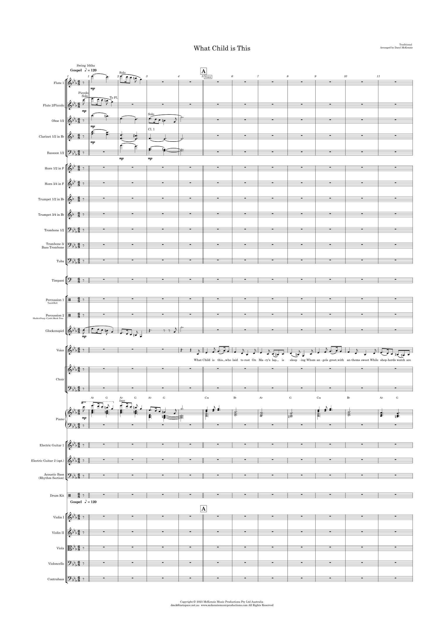 What Child Is This - Female Vocal with Choir and Pops Orchestra Gospel style (arr. Daryl McKenzie)